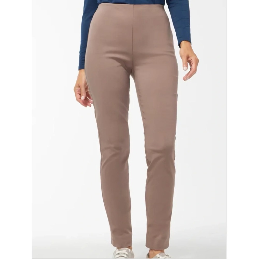 Chicos Sz 0.5 US (6) So‎ Slimming 360 Juliet Side Vent Pants Taupe Full Length